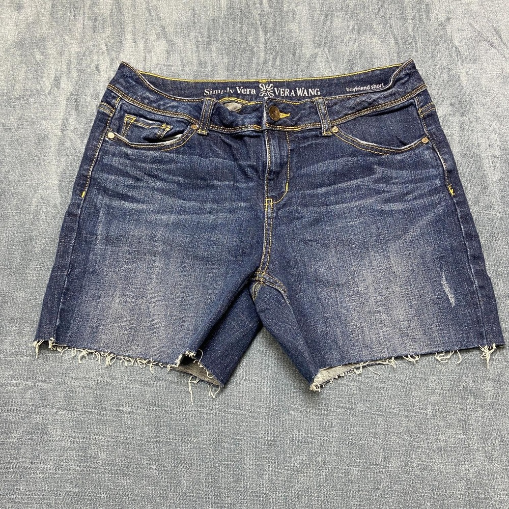 Simply Vera Vera Wang Shorts Womens 10x31 Blue Denim Pocket Mid Rise Medium Wash